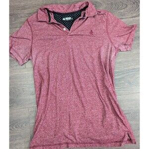 Rugby University Shirt Short Sleeve Polo Shirt Men's Size Medium Red Geometric